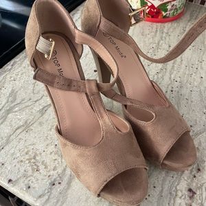 Women’s peep toe heels.